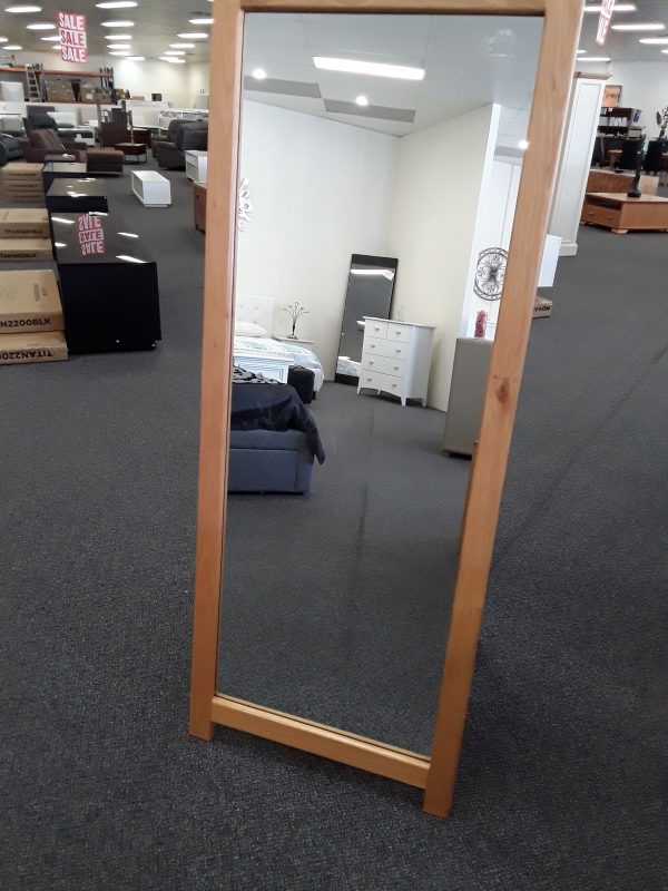 Oak Full length free standing Cheval mirror